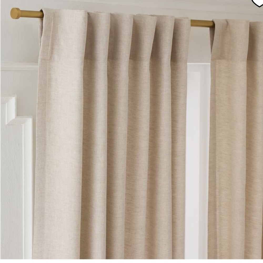 West Elm Custom Size European Flax Linen Curtain - Natural Flax 60x101